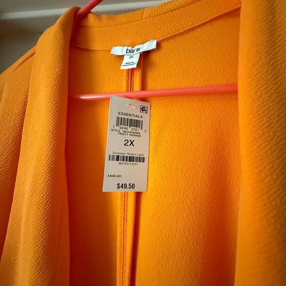 Bar III Orange Blazer Vibrant Suit Jacket - Picture 6 of 6